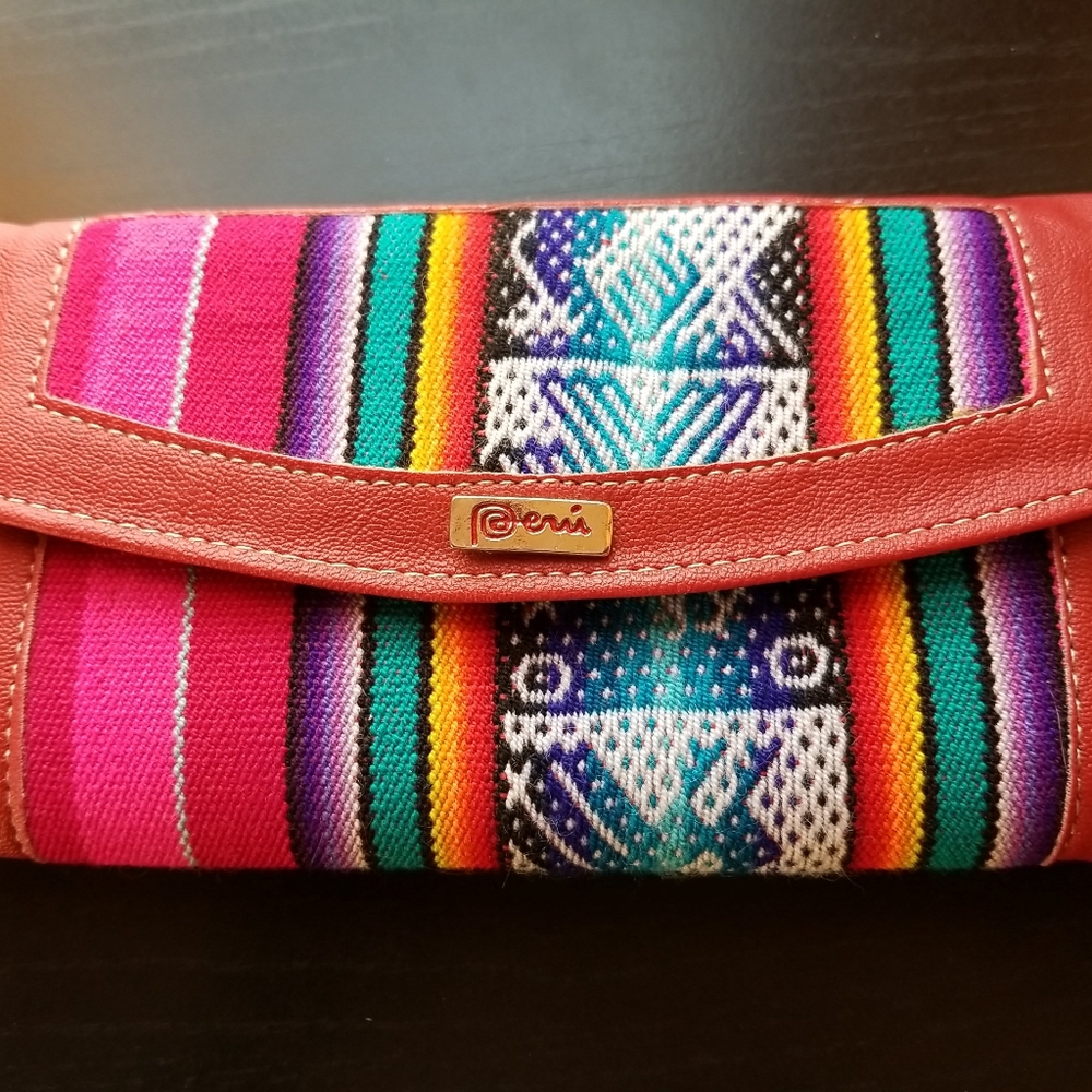 Peruvian Woven Trifold Multi Color Wallet